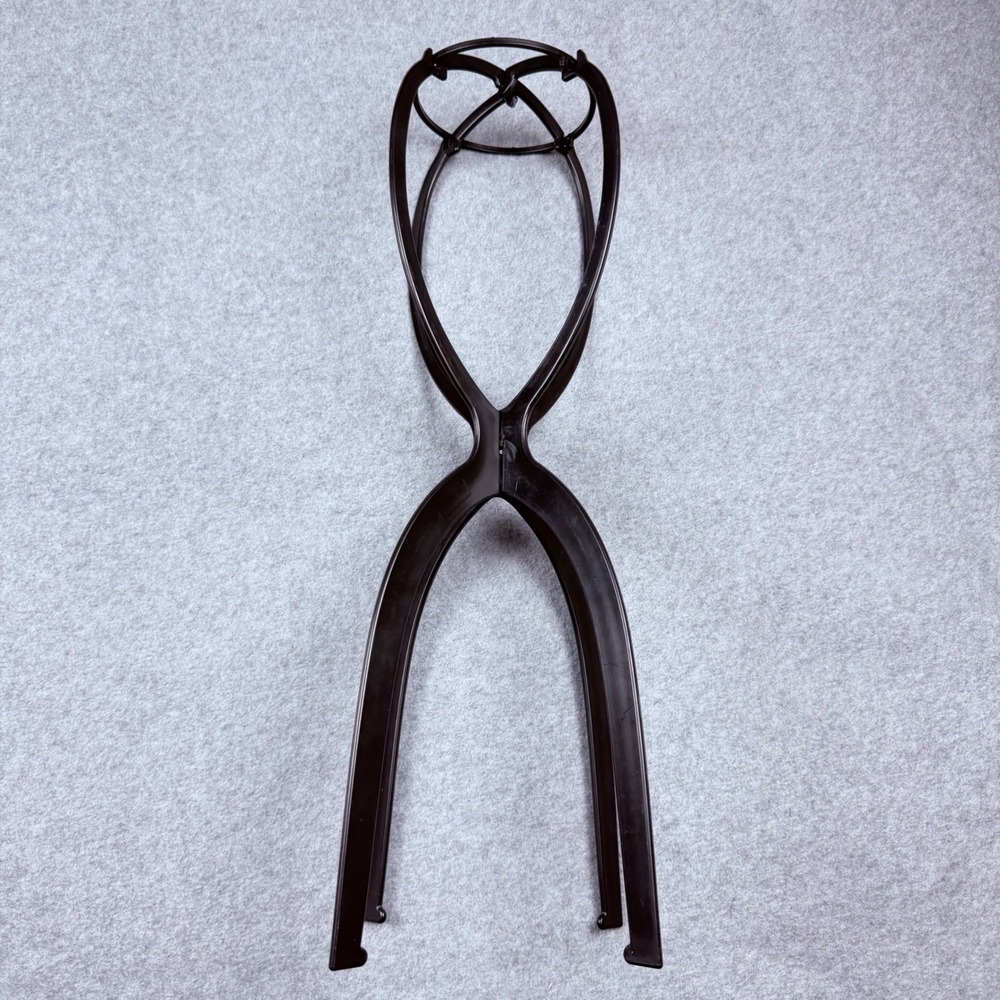 Portable Collapsible Wig Stand Black Plastic Travel Hair Display Drying Rack